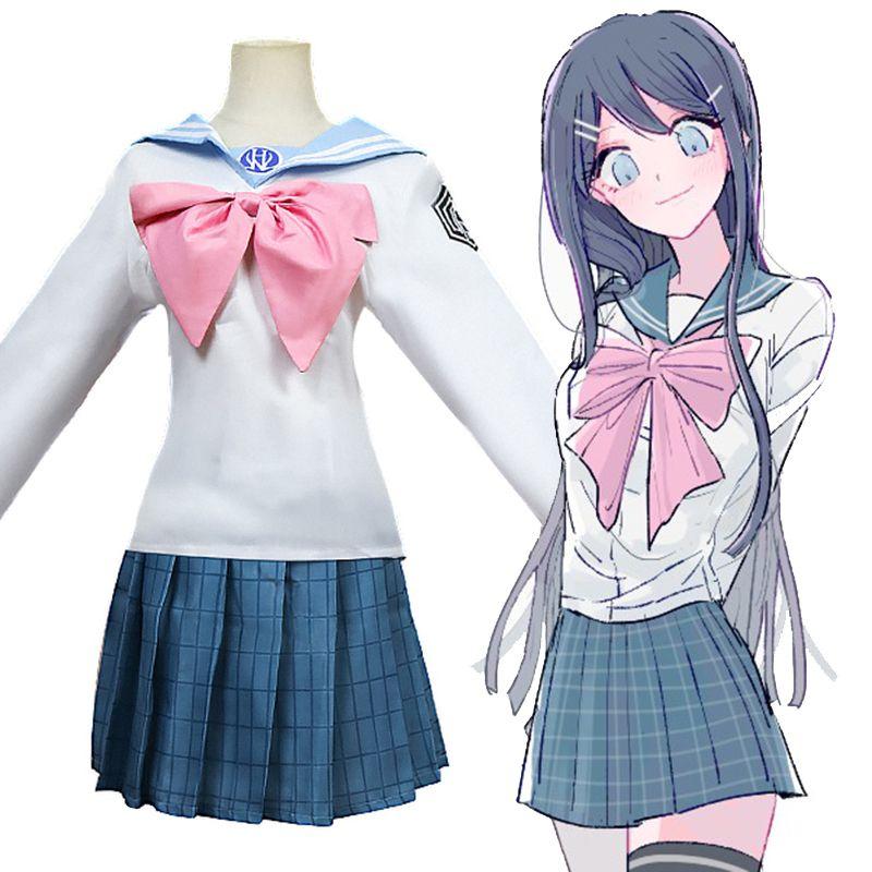 Stylish Sayaka Maizono Danganronpa Anime Uniform Costume Cosplay Suit With Wig