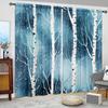 2PCS Birch Tree Print Curtains Rod Pocket Top for Bedroom Living Room Office Kitchen Study Home Decor