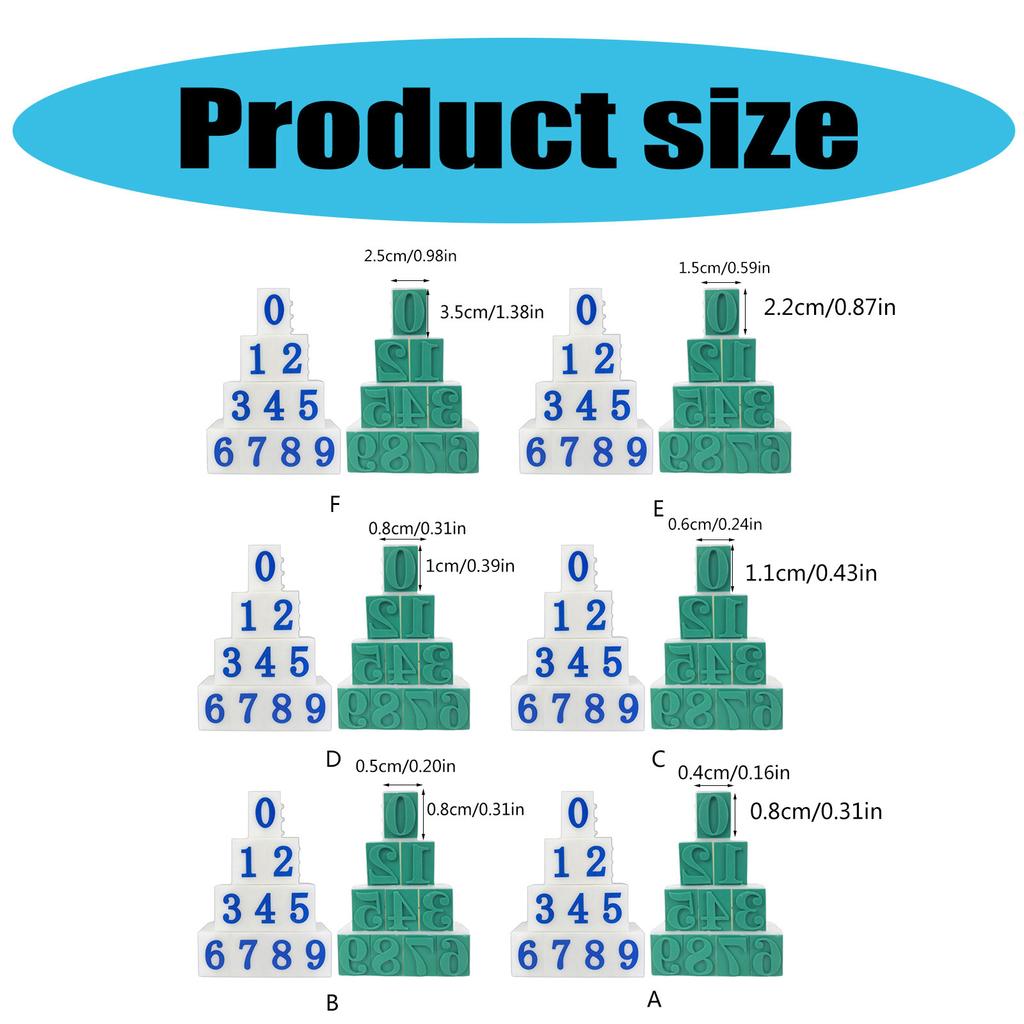 10Pcs Detachable Number Stamp Detachable Digital Stamp 0-9 Number Craft Stamp For Scrapbooking Teaching And Art Craft