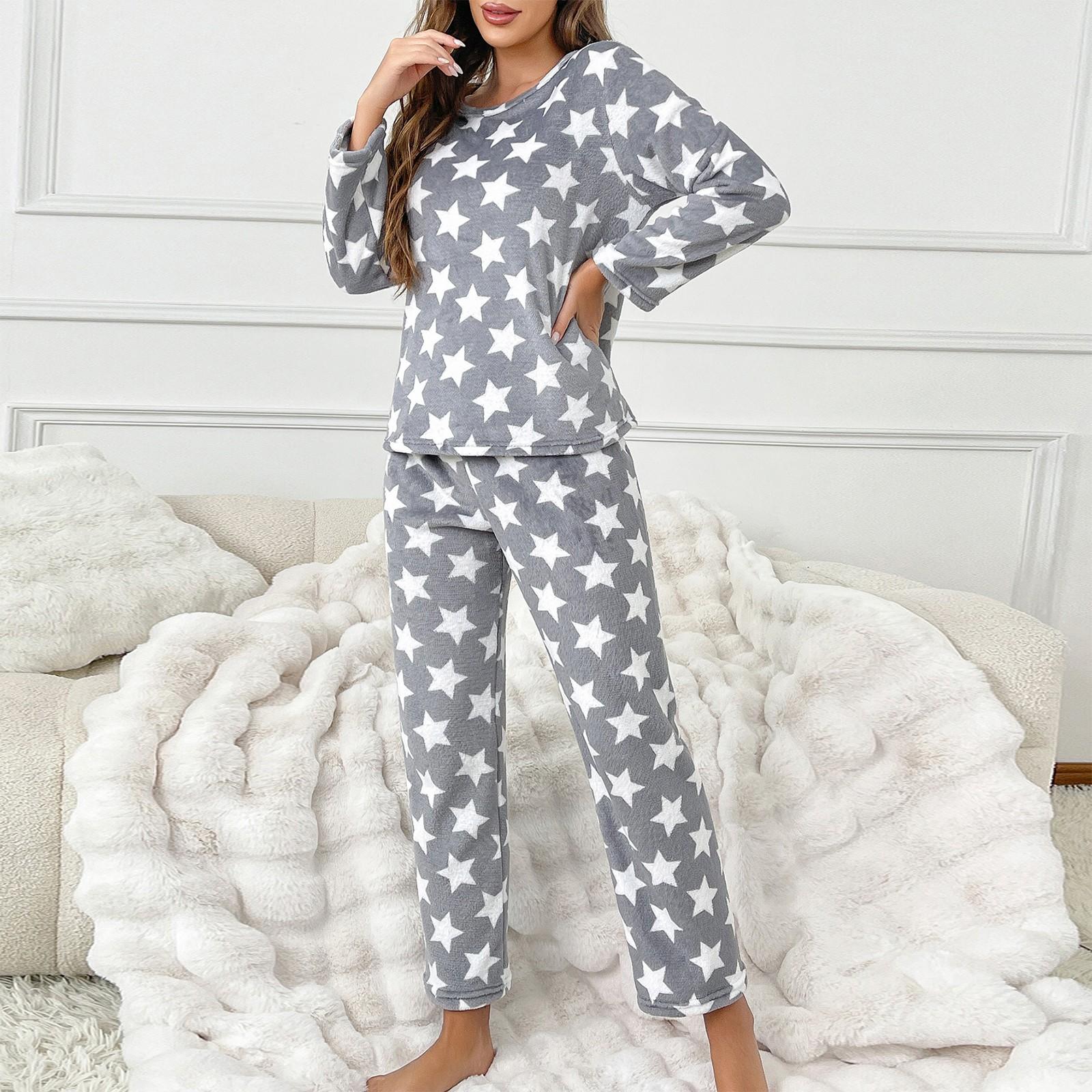 

Женский комплект из двух предметов: топ с круглым вырезом и длинными рукавами, брюки на резинке, пижамный комплект, костюм для отдыха XXL