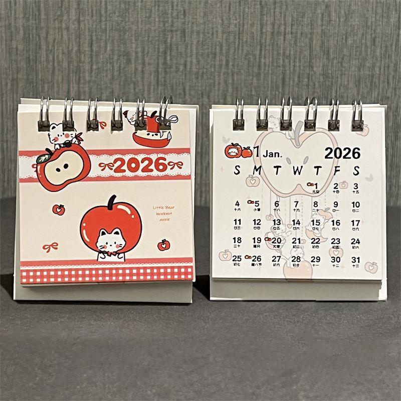 2026 Mini Desk Calendars Cute Butterfly Horse Design Paper Monthly Planner Daily Office & Personal Planning Cute Desk Decor