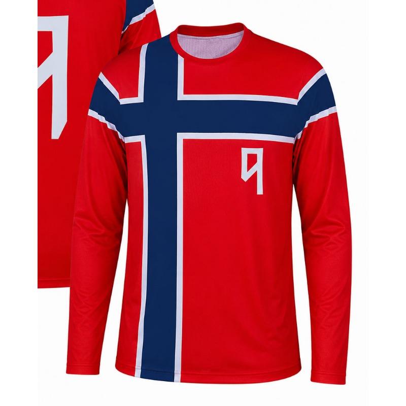 Erling Haaland Commemorative Fan Football Jersey, 3D Printing Quick Dry Breathable Long Sleeve Casual Sports Tee Unisex Top