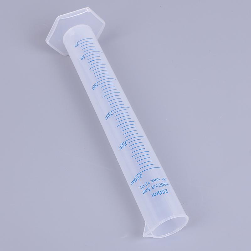 250ml odměrný válec modrá stupnice odolný vůči kyselinám a zásadám odměrný válec