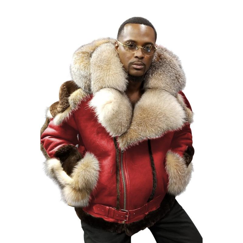 

Мужское полупальто из искусственного меха, объемная мужская куртка с меховым воротником 4XL