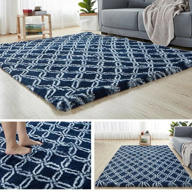 Rainbow Colorful Carpet Fluffy Rugs Tie Dyeing Soft Plush Shag Area Rug Anti-Slip Carpets For Living Room Bedroom Floor Mats
