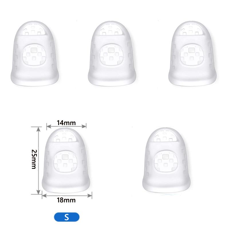 5/10Pcs Silicone Finger Sleeve Slip Antis-scalding Needle Flip Book Money Playing Piano Thimble Tip Hollowed Out Breathable