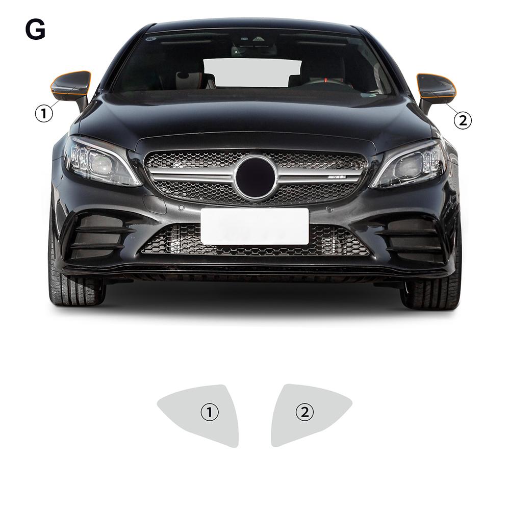 Защитная пленка для Mercedes BENZ C-CLASS C205 AMG C43 COUPE - Автомобильная TPU PPF Пленка для фар и зеркал заднего вида Прозрачная rearview film