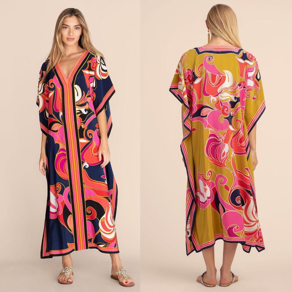 Holiday Casual Beach Bikini Cover-up Robe - Polyester Fabric, 8 Colors (8709)