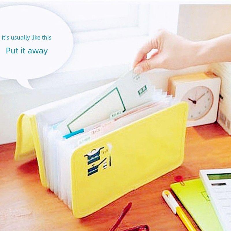

Fabric Receipt High School Student Test Paper Storage File Holder Yellow Classic A5 Bill