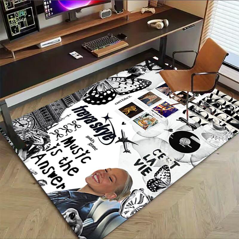 Music Fashion Collage Carpet For Playroom Bedroom Living Room Sofa Home Decorkids Game Area Rug Nonslip Floor Mat