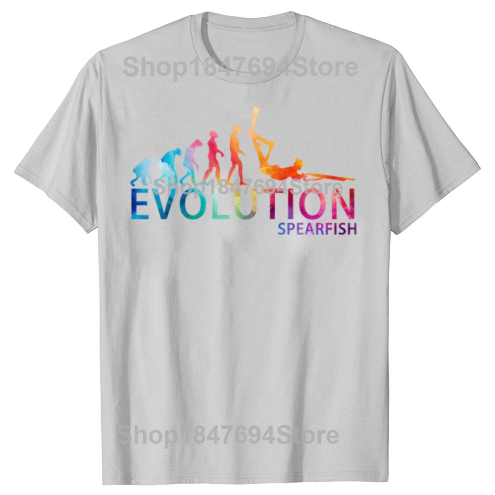 Spearfishing Evolution Retro Vintage Classic T Shirt Tee Tops Round Neck ShortSleeve Fashion Scuba Diving Tshirt Casual Tshirt