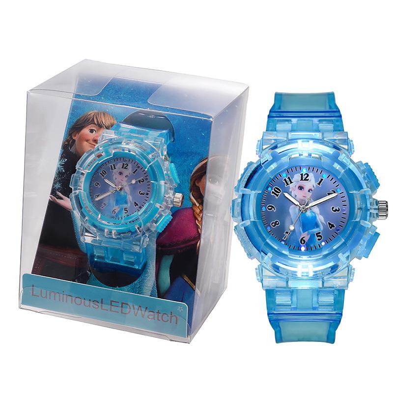 Student Children'S Watch Women'S Plastic Frozen Luminous Glowing Bracelet Niche