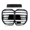 M4 Style Front Bumper Grille Compatible with BMW 4 Series G22 G23 420i 430i 435i M440i 2021-2024 Kidney Racing Grill Gloss Black