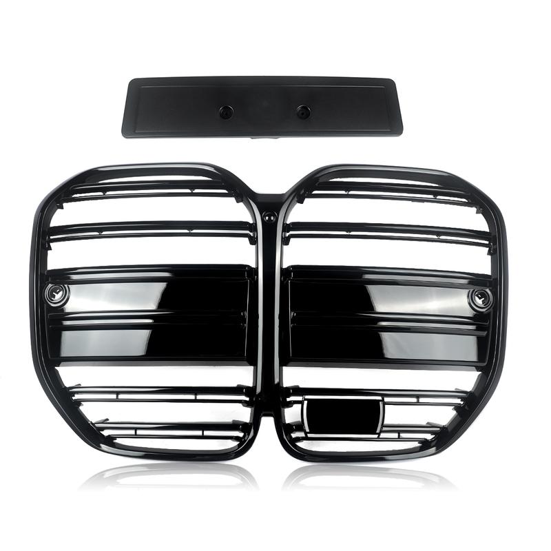 M4 Style Front Bumper Grille Compatible with BMW 4 Series G22 G23 420i 430i 435i M440i 2021-2024 Kidney Racing Grill Gloss Black