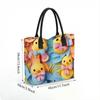  Cute Cartoon Chick Print Tote Bag Fashion Large Capacity Casual Handbag for Daily Use