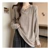 NaVaVa Men Ribbed V Neck Long sleeVe KniT T shirT Nk2335