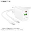 BOROFONE BN27 Dual Port PD20W+QC3.0 Fast Charger, EU-Certified Adapter for Mobile Phones.