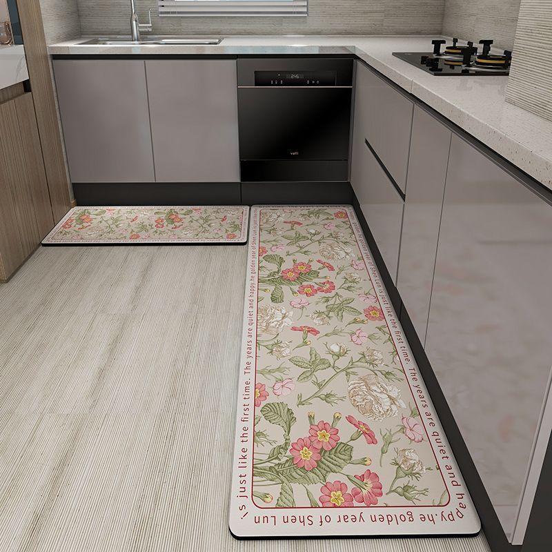 Super Absorbent Kitchen Floor Mat Diatom Mud Pad Bath Pad Anti-Slip Carpet Kitchen Mats Wipeable Wash Long Strip Carpet