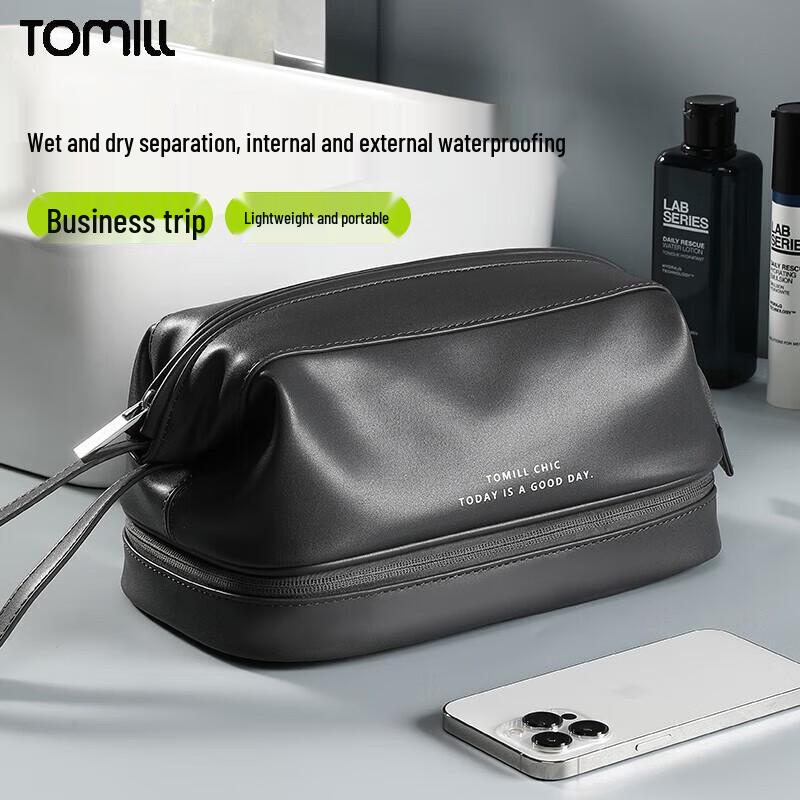 ToMill Dual-Layer Dry/Wet Separation Travel Toiletry Bag