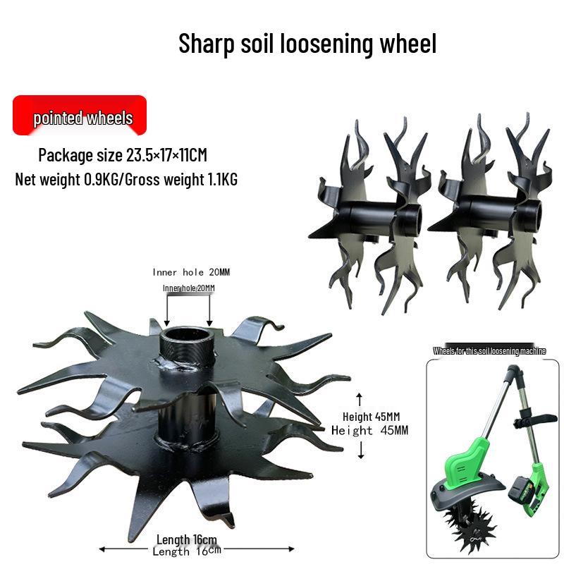 Compact Wheeled Electric Soil Loosener & Lithium Battery Tiller/Weeder