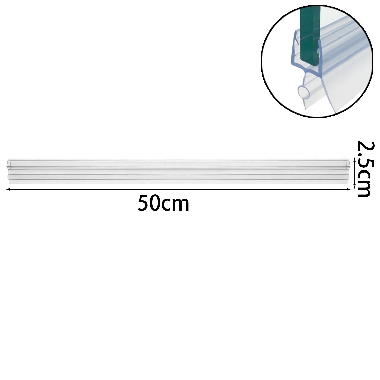 Bath Glass Door Sealing Strip Thickened PVC Door Bottom Waterproof Strips Bathroom Clear Seal Strip Home Improvement Accessories (as the picture,0.5 M-(1string))