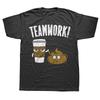 Funny Sarcastic Poop and Coffee Partners Joke Novelty Tshirt Comfort Breathe Fashion Loose Casual Man T Shirt Harajuku Y2k Tees