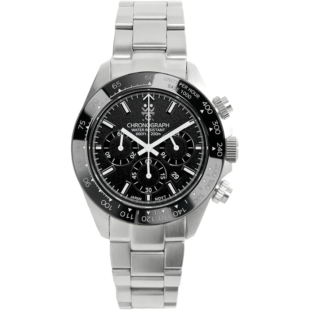 Hyakuichi 101 Diver s Chronograph Ceramic Bezel Black and Matte White Watch