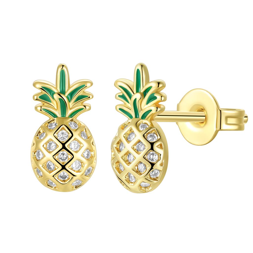 Miedziane Kolczyki Kobiety Dziewczyna Urocze Cyrkonie Seria Owocowa Wiśnia Truskawka Jabłko Winogrono Kolczyki Rocznicowy Prezent Biżuteryjny