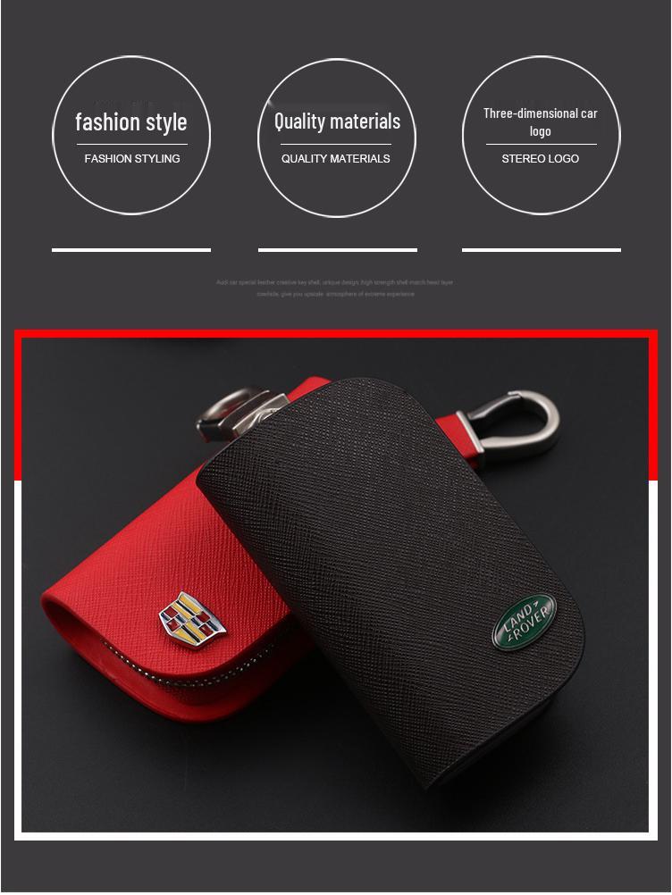 Universal Cross Pattern Car Key Bag with Zipper and Waist Hook