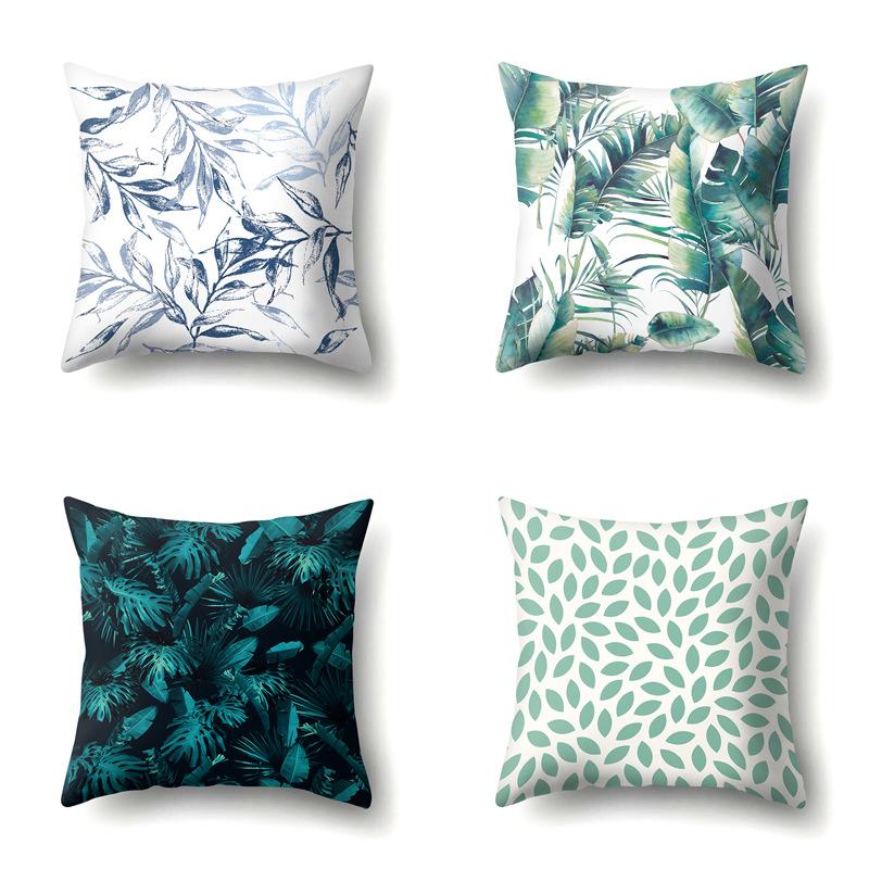 Polyester Pillowcase Plant Fresh Car Decoration Home Printed Pillowcase Sofa Cushion Cover