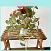 Handmade Faux Malus Spectabilis Leaf Plant With Silk Flowers For Home Decoration Gift