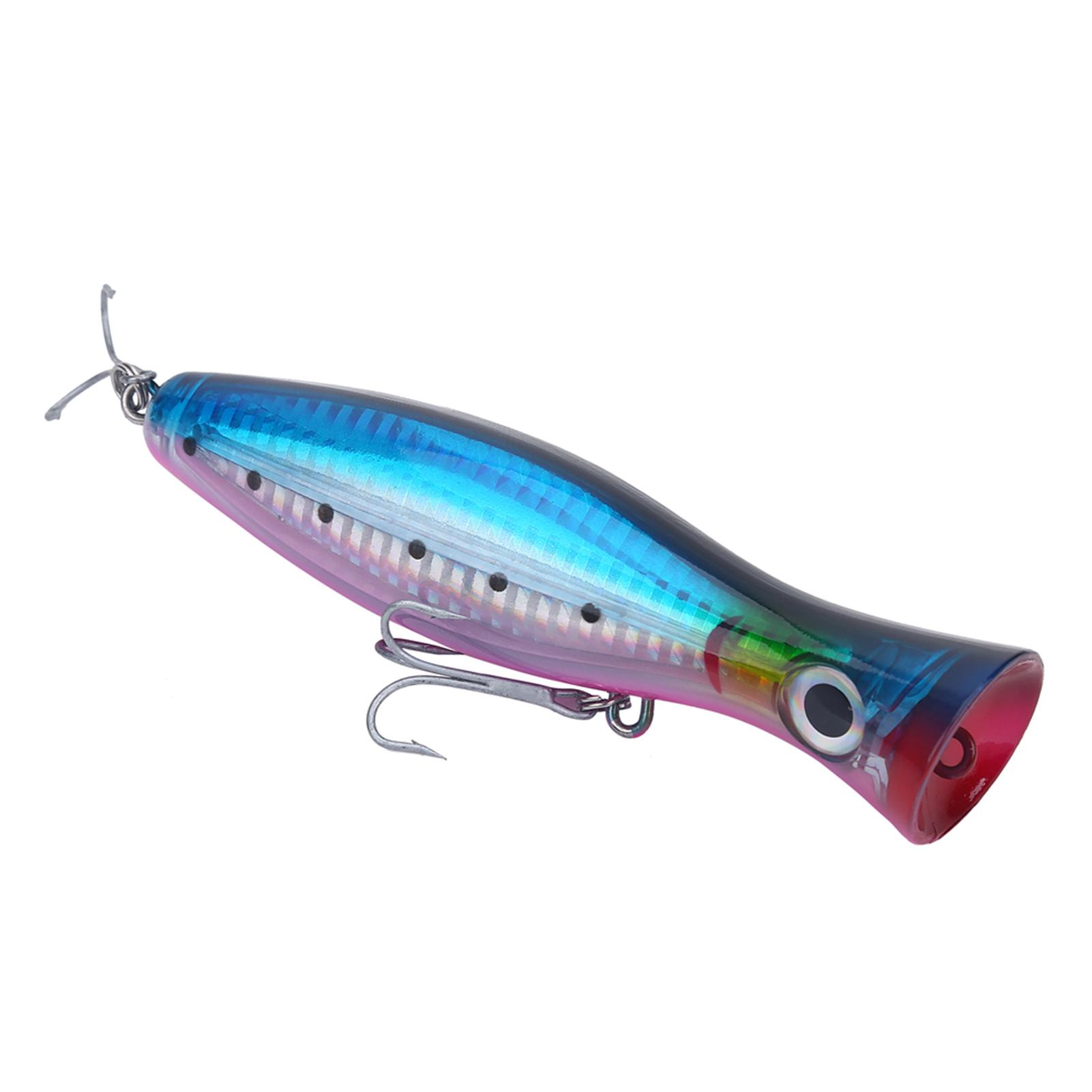 

Fishing Lures Lifelike Popper Bait Swimbaits with Treble Hook (Purple&Blue)