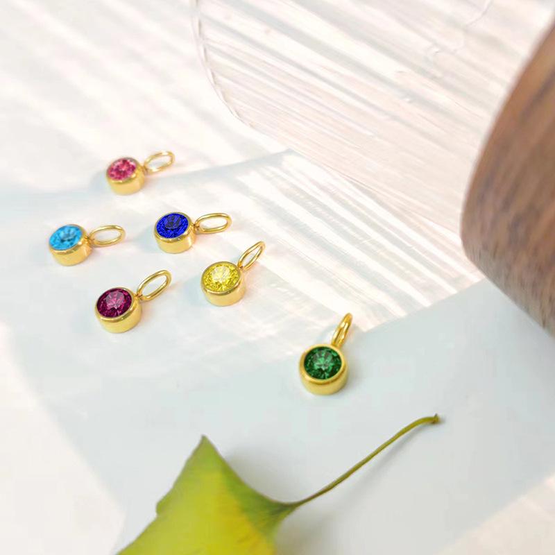 

Подвеска с камнем месяца рождения: 8 мм Подвески из нержавеющей стали для DIY Steel