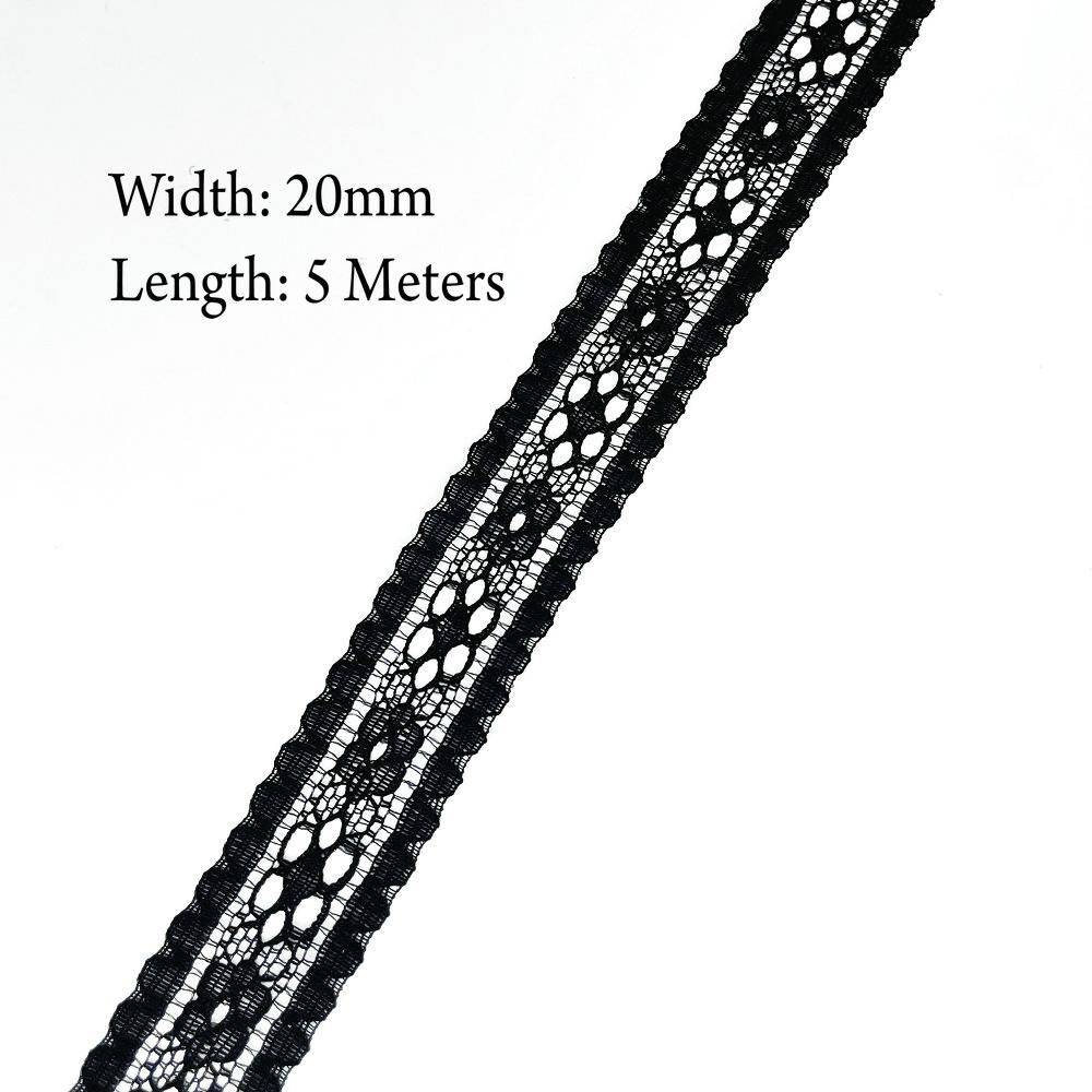 5 Meter Weiß Schwarz Spitzenband Sortierte Muster Borten für Geschenkverpackung Weihnachten Hochzeitsdekorationen DIY Basteln Nähzubehör