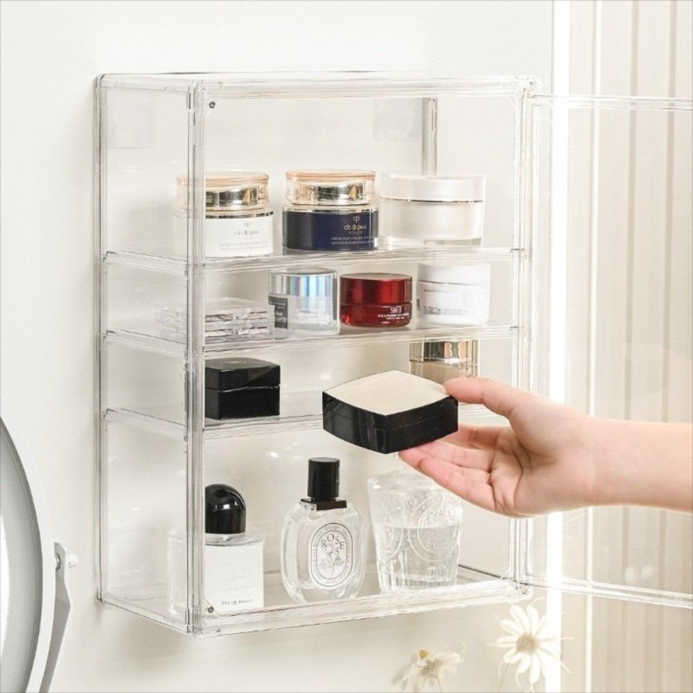 Acrylic Transparent Display Box Magnetic Wall-Mounted Toy Model Storage Box Clear with Lid Cosmetic Organizer Rack Collectibles