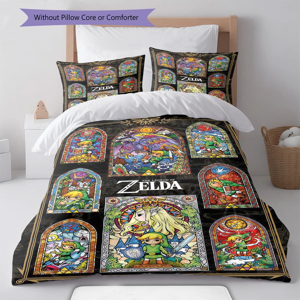 Fantasy and action Pattern Bedding Quilt Set Quilt Cover Pillowcase Home Decoration Birthday Gift (1 * duvet cover + 2 * pillowcase, without core)