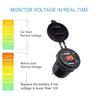 Waterproof Dual USB Charger Socket Waterproof Power Outlet 4.2A with Voltmeter & Wire In-line 10A Fuse for 12-24V Car Boat Marine Motorcycle