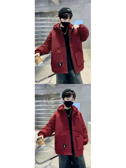 Boys' Quilted Windbreaker Jacket - Fashionable, Thickened, Cotton-Padded Winter 2024 Style for Kids