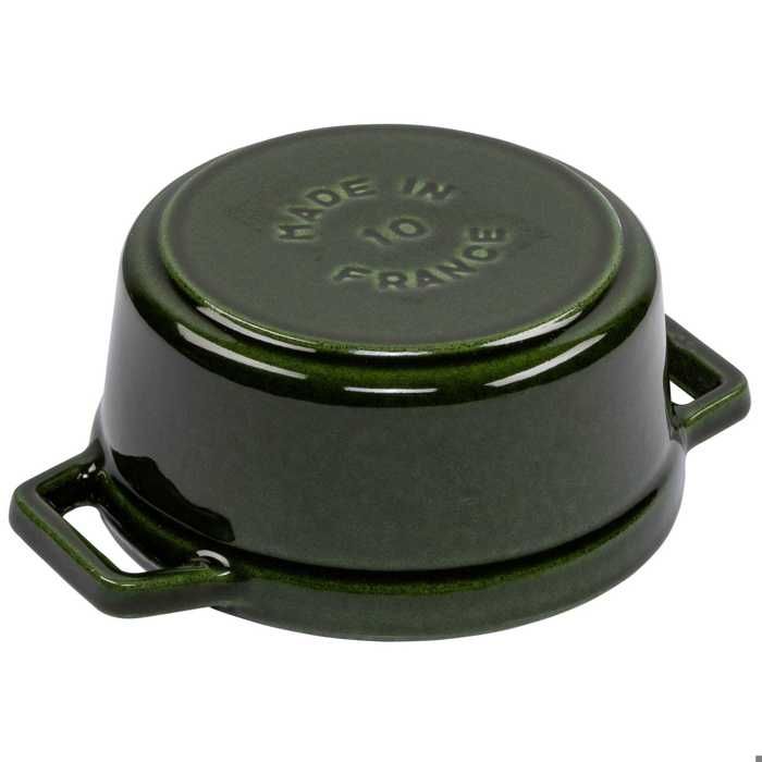 Cocotte en fonte émaillée ronde Staub basilic -…