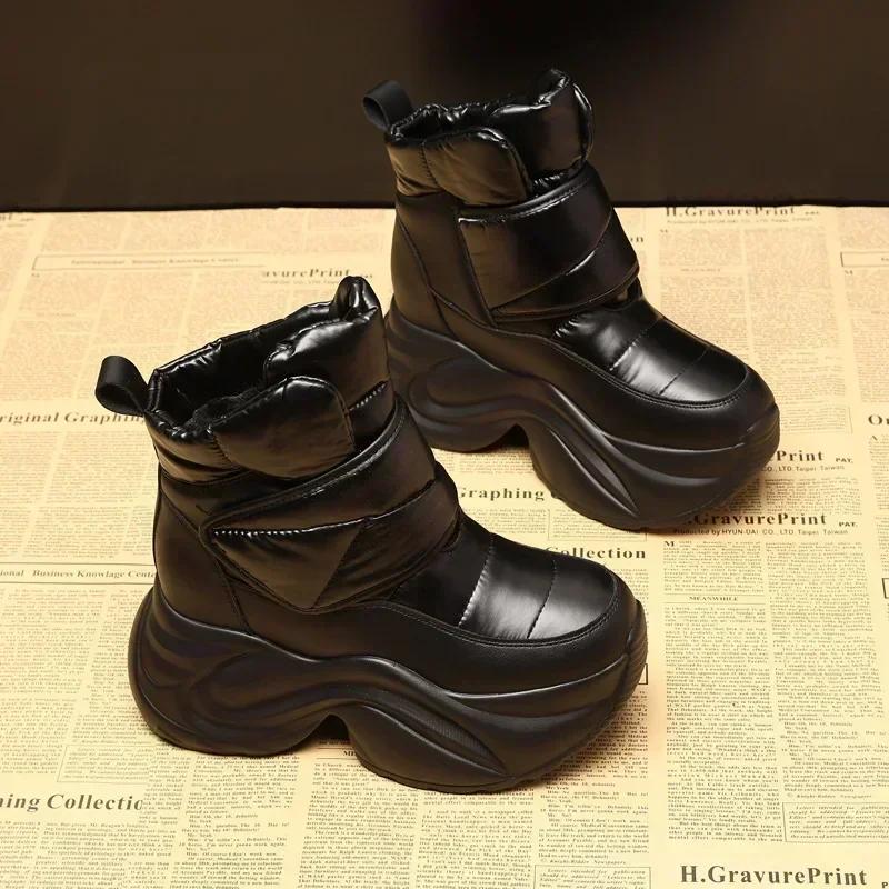2024 neue Stiefeletten Winter Damenschuhe wasserdichte modische Schneestiefel dicke Sohlen warme bequeme Damen Plateaustiefel