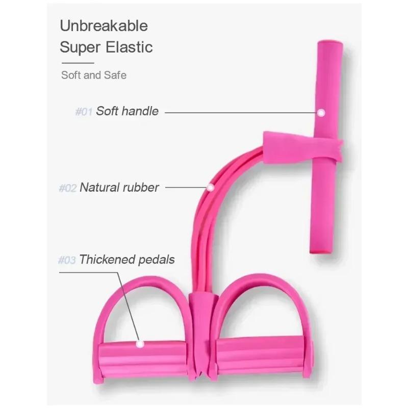 Verstellbares Widerstandsbänder-Set, 4-Rohr-Fitnessbänder mit elastischem Band für das Training zu Hause – Multifunktional, tragbar, rutschfestes Pedal und Zugseil