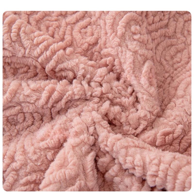 Rose Velvet Sofa Mat New Minimalist Modern Thickened Plush Non Slip Leather Sofa Cover Winter Long Sofa Cover Cloth Towel