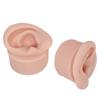 1 Pair Piercing Practice Ear Model Novice Soft Silicone Flexible Ear Model Props for Jewelry Display Medium Skin Color