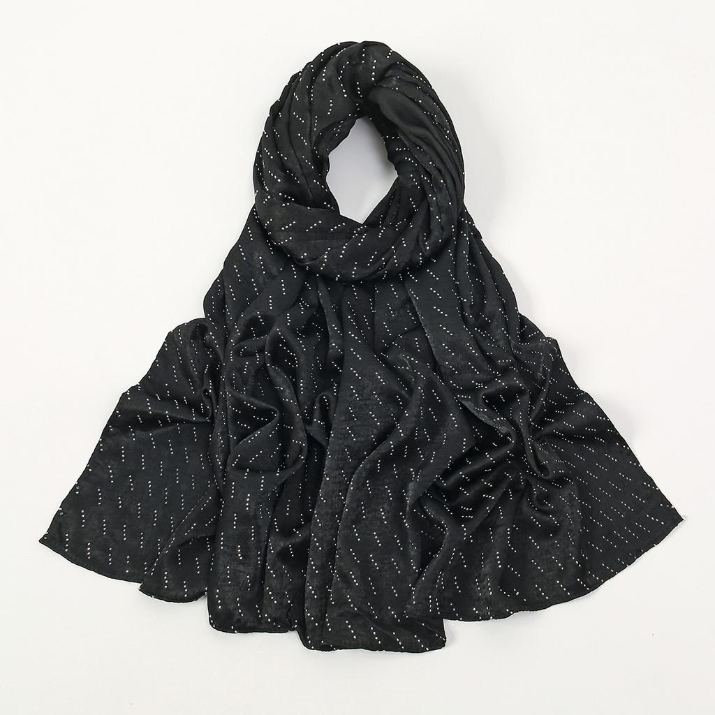 Rhinestone Velvet Satin Cotton Hijab Scarf Women Luxury Soft Plain Shawl For Women Muslim Hijabs Turban Femme Chic Ramadan