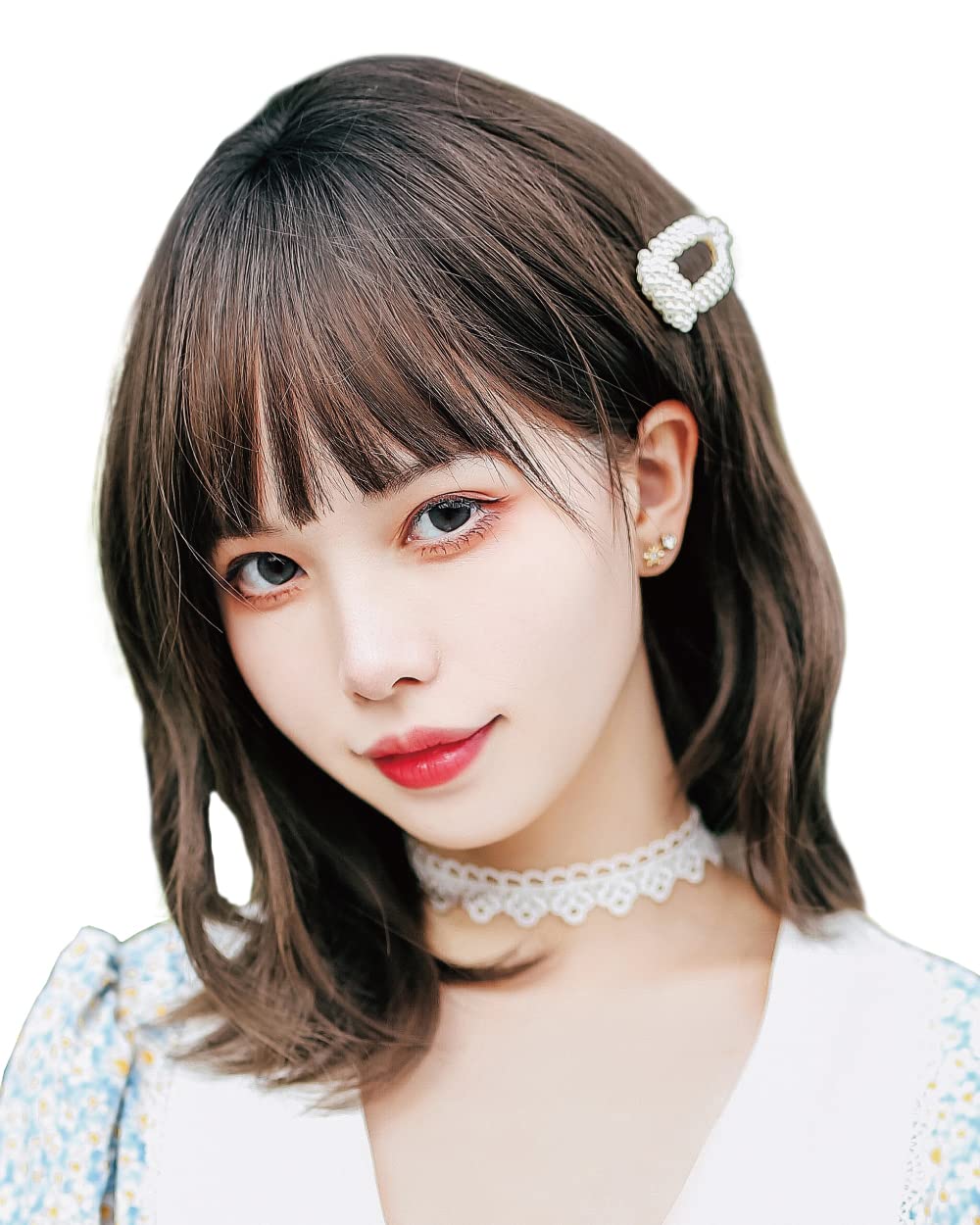 

TefuRe Wig, Medium Long with Bangs, Women s, Loose Waves, Diamond Silhouette, Neo Wolf, Black/Latte, H-6132-BkLt