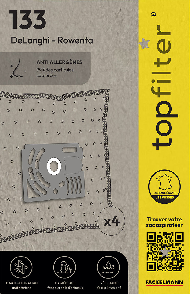 

Набор из 4 мешков для пылесоса Rowenta TopFilter Premium арт.. 64133