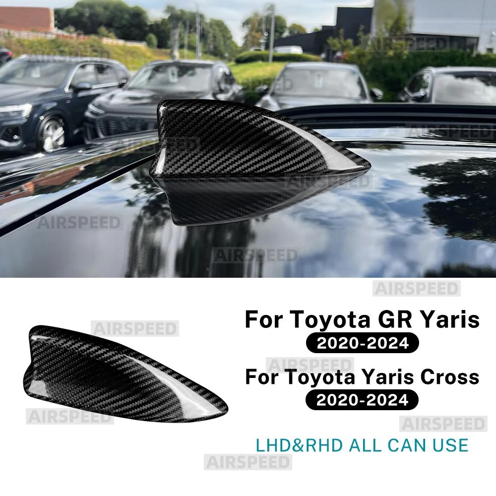 

Hard Dry Carbon Fiber For Toyota GR Yaris 2024 Yaris Cross Car Antenna Shark Fin Sticker Accessories Black Carbon