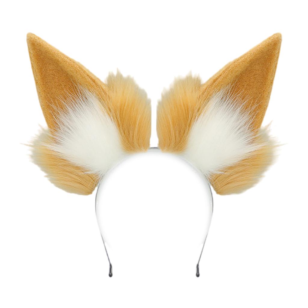 Plush Cats Ears Hairband Furry Tail for CoserAnime Fans and Role Play Enthusiasts Photo Props