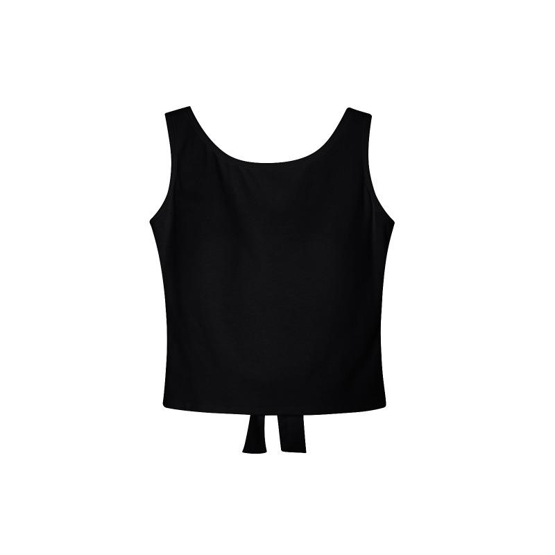 Sexy Bow Halter Sling Vest French with Chest Pad Inside Niche Outside Sleeveless Top