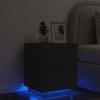 VidaXL Bedside Cabinet with LED Lights, Bedside Table with 7 Drawers, Nightstand with Bedroom Storage, Modern, 836737